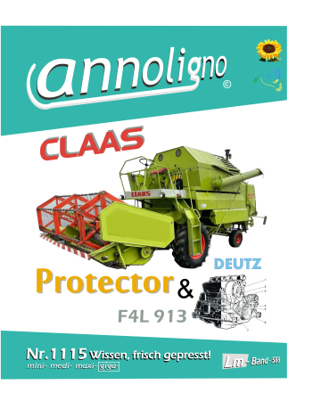 Claas Mähdrescher Protector (der SENATOR-Klasse) & Deutz F4L 913 Bild- Bedienungsanleitung & Bild-Ersatzteilliste & Explosionszeichnungen - annoligno 1116